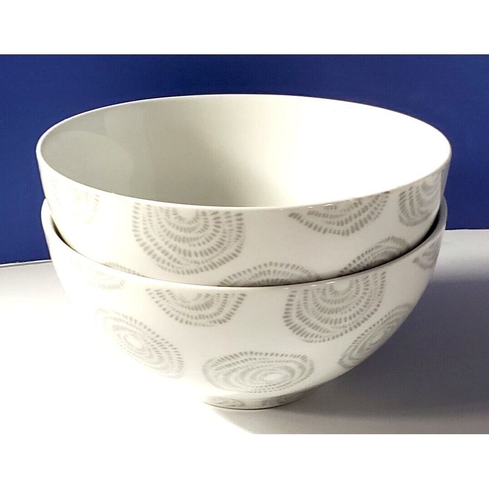 DANSK Soup Cereal Bowls Lotta Thrive Grey by Lotta Jansdotter QTY 2
